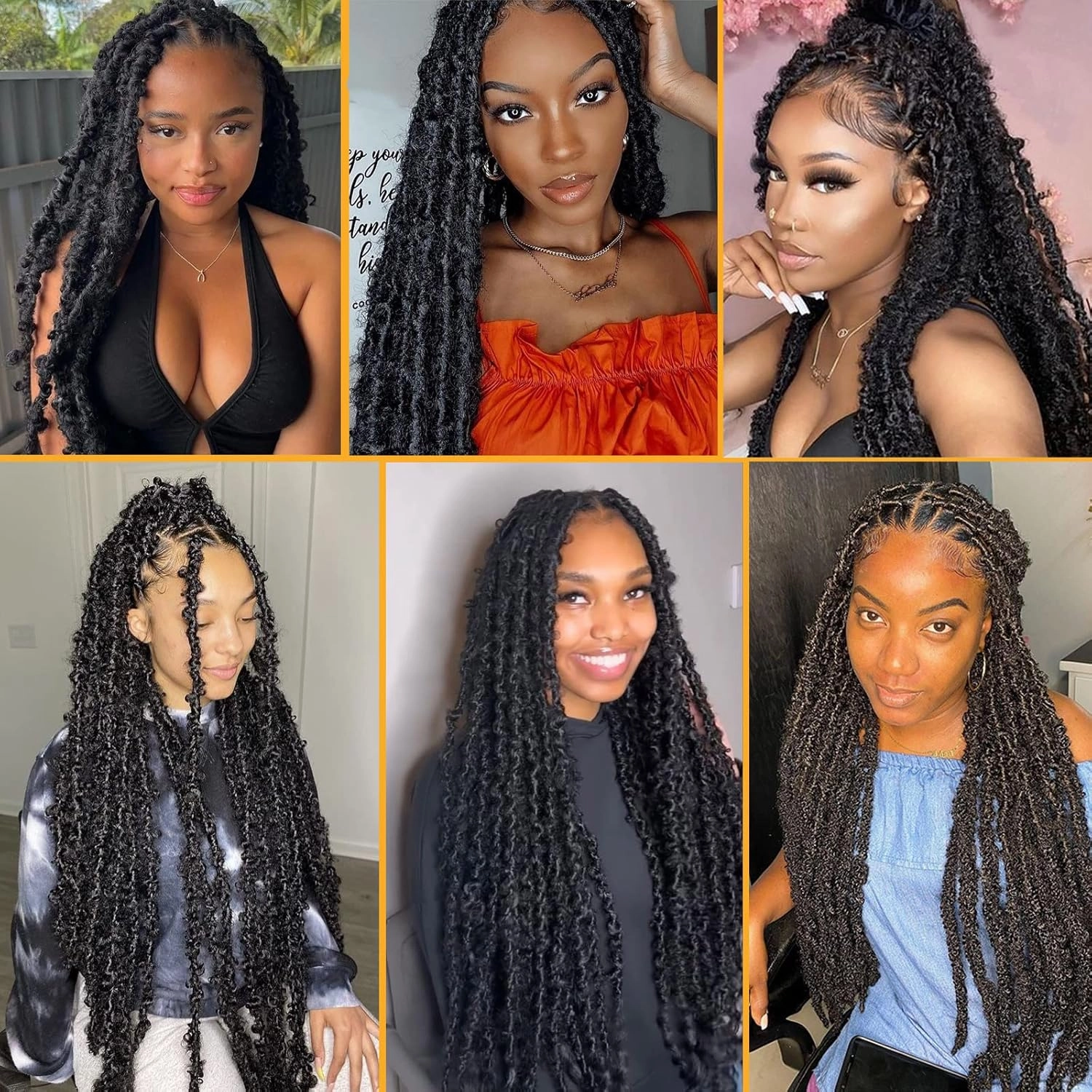 Leeven 30 Inch Dark Brown Butterfly Locs Crochet Hair for Black Women 6 Packs Pre-twisted Crochet Butterfly Locs Bohemian Braids Hair Thick Distressed Faux Locs Crochet Hair 4#