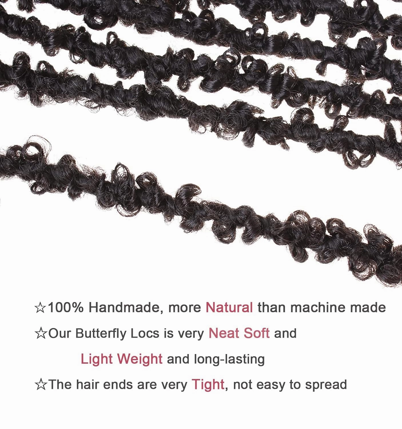 Leeven 30 Inch Dark Brown Butterfly Locs Crochet Hair for Black Women 6 Packs Pre-twisted Crochet Butterfly Locs Bohemian Braids Hair Thick Distressed Faux Locs Crochet Hair 4#