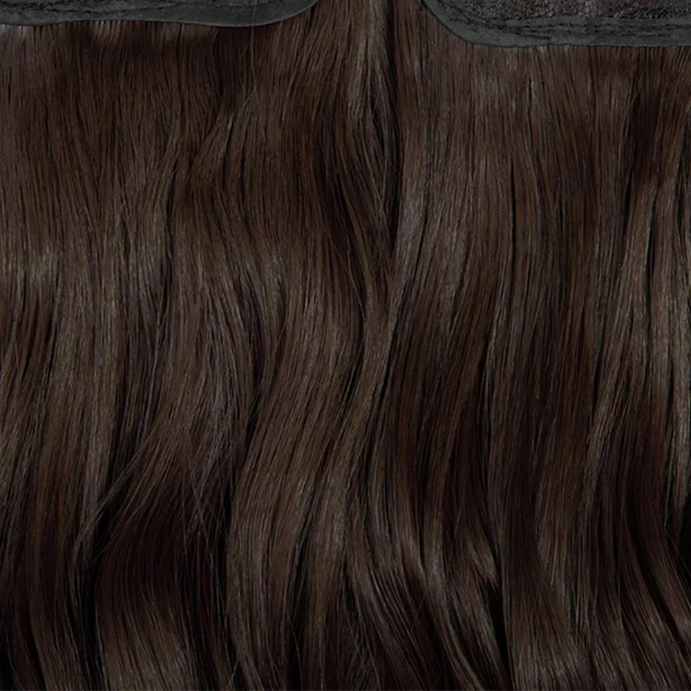 LELINTA 24" Curly Wavy 4 Pieces Set Thick Clip in on Synthetic Hair Extensions Hairpieces for Women Medium Brown