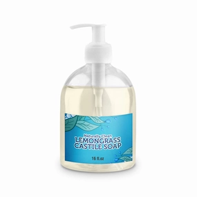 Lemongrass Pure Castile Soap Liquid for Face, Hand & Body Wash- Hand Made Soap, Vegan, Non-GMO, Made in USA, Liquid Castile Soap for All Skin Types, Dry & Sensitive Skin 16 oz