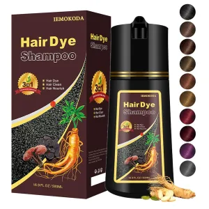 Light Brown Hair Dye, Hair Dye Shampoo for Men and Women, Hair Color Shampoo For Home Use, Shampoo Para Canas, Hair Dye Shampoo 3 in 1, 16.9 Fl Oz (Light Brown)
