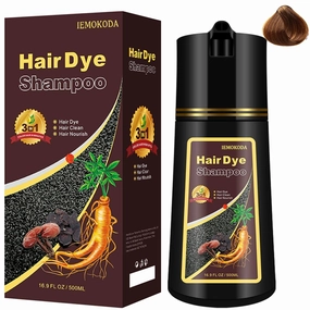 Light Brown Hair Color Shampoo 3 in 1-Instant Herbal Brown Hair Dye Shampoo for Women & Men, Natural Brown Hair Shampoo Easy to Use & Long Lasting Brown Shampoo16.90Fl OZ(Light Brown)