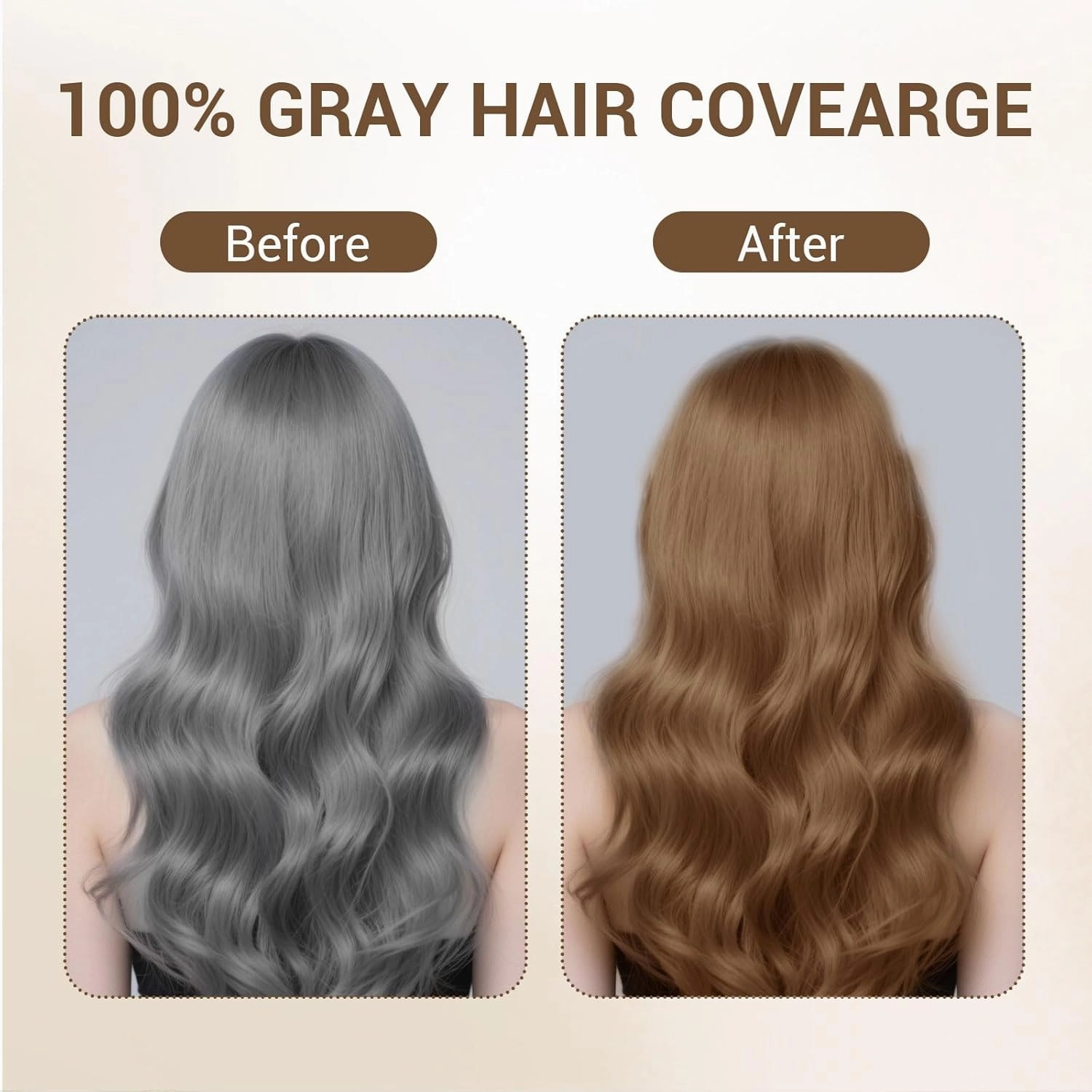 Light Brown Hair Dye Shampoo for Women Men, Gray Hair Coverage within 15 Mins, Argan Oil Natural 3 in 1 Hair Color Shampoo