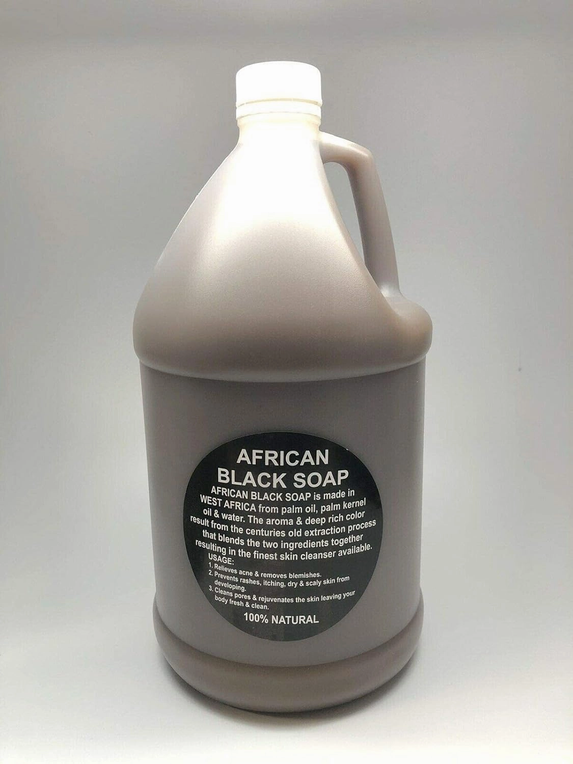 Liquid African Black Soap 1 Gallon - 100% Pure Natural Organic From Ghana | Body Wash, Face Cleanser, Hair Shampoo & Hand Soap Bulk