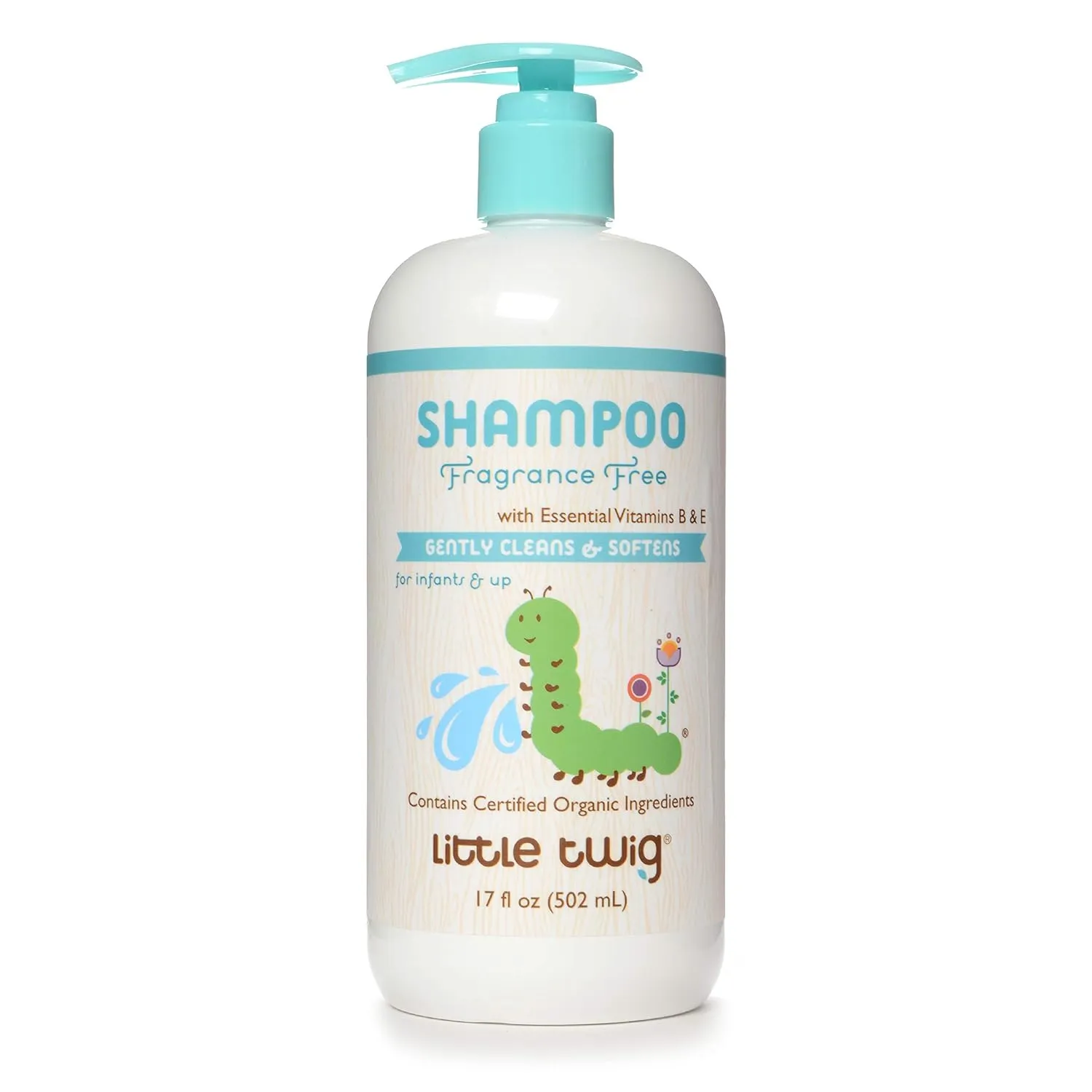 Little Twig Fragrance-Free Shampoo, Hair Shampoo with Natural Plant Derived Formula, Vegan, Gluten-Free, Perfect for Newborns, 17 fl. oz.