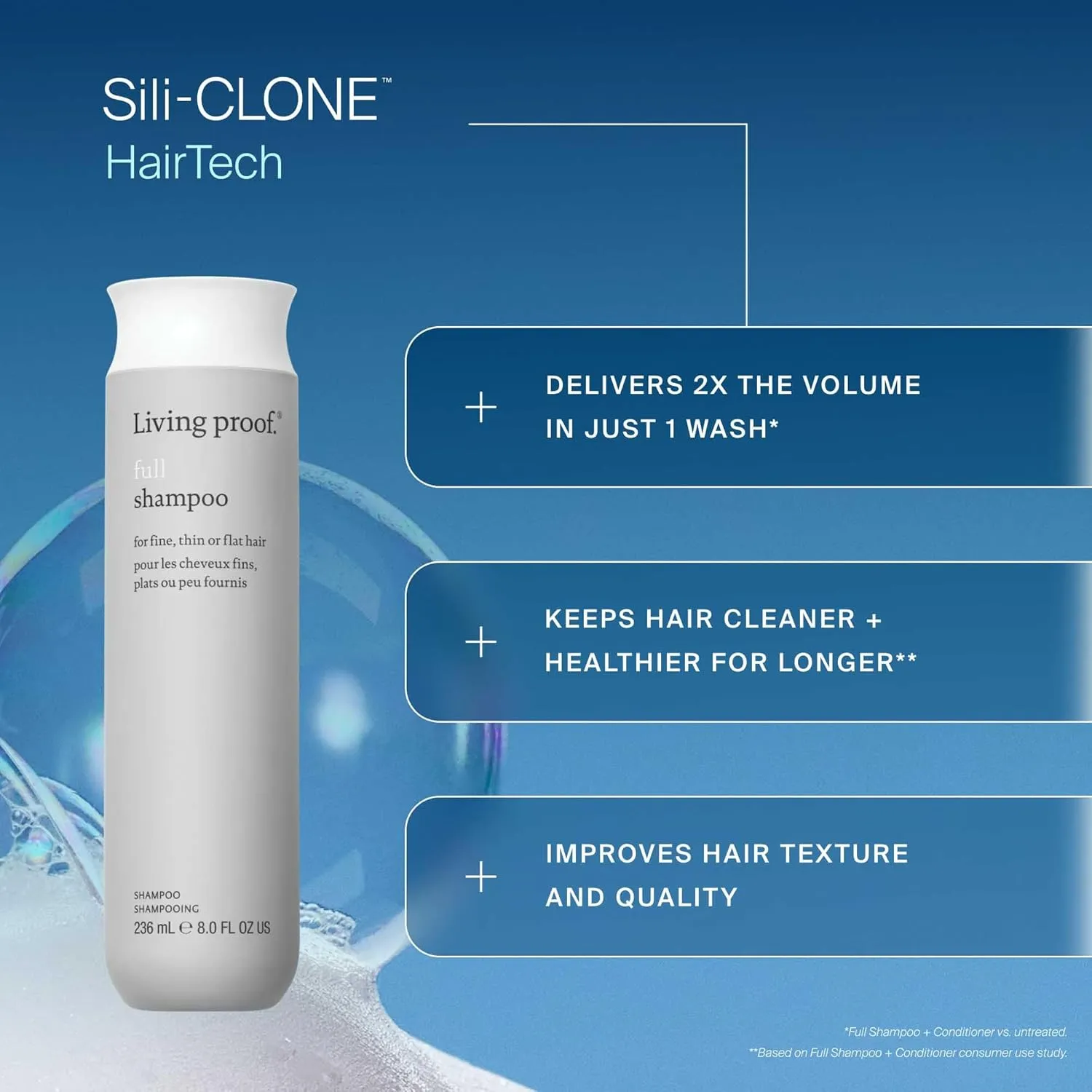 Living proof Full Shampoo, Volumizing Shampoo for Thin Hair, Paraben & Silicone Free, Safe for Color Treated Hair