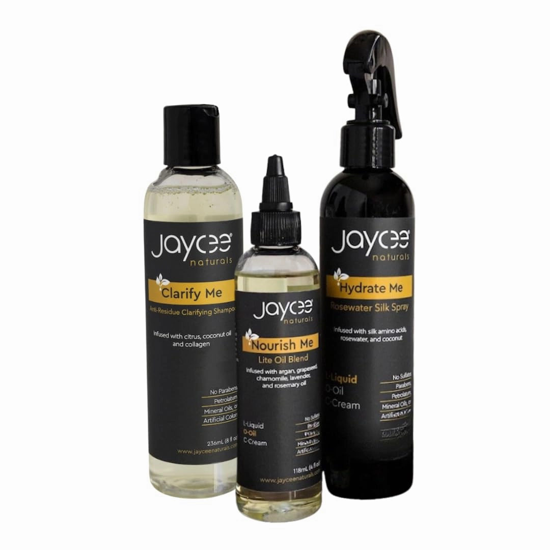 Loc Maintenance Bundle for all Locs and Textured Hair to Reset the Hair, Moisturize, and Protect with Clarifying Shampoo, Hydrating Rosewater Spray, and a Nourishing Lightweight Oil