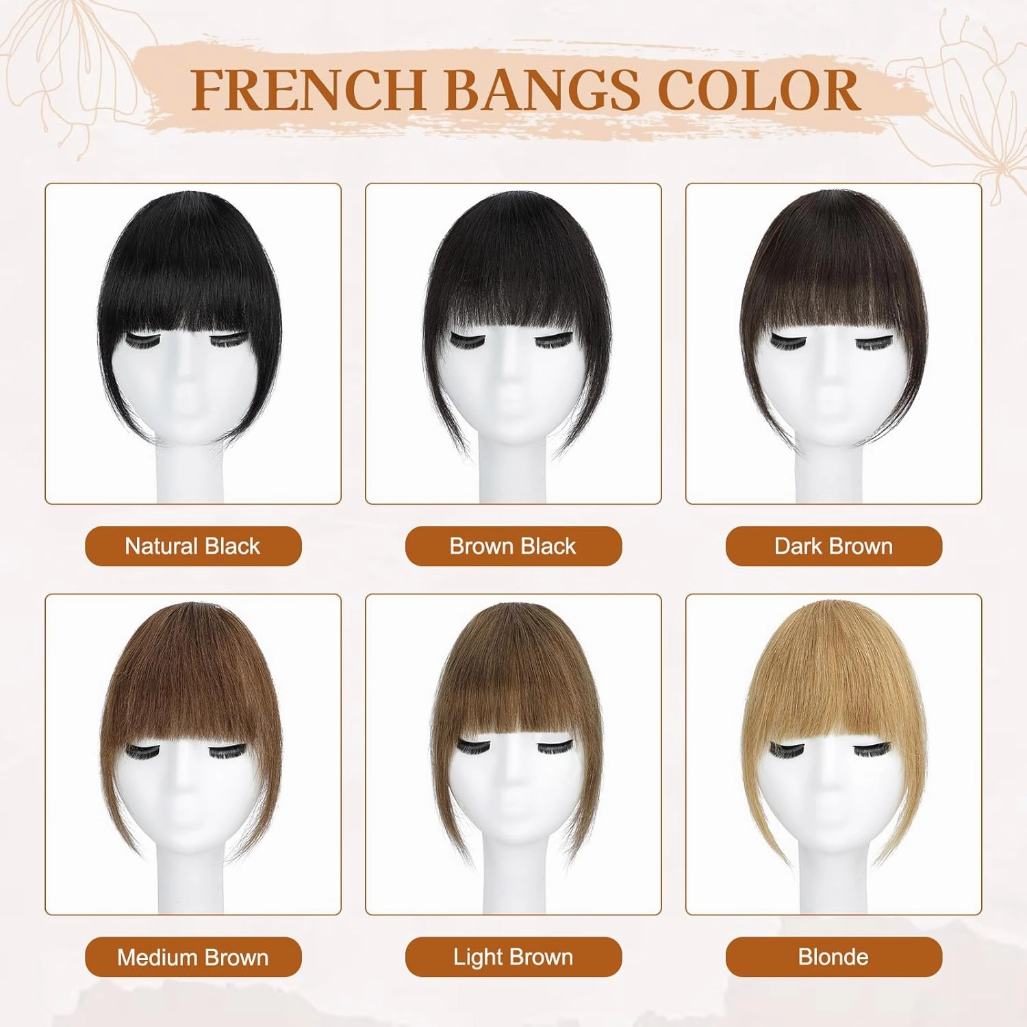Lommel Clip-in Bangs 100% Real Human Hair Pieces - French Blonde Faux Bangs Clip for Daily Wear