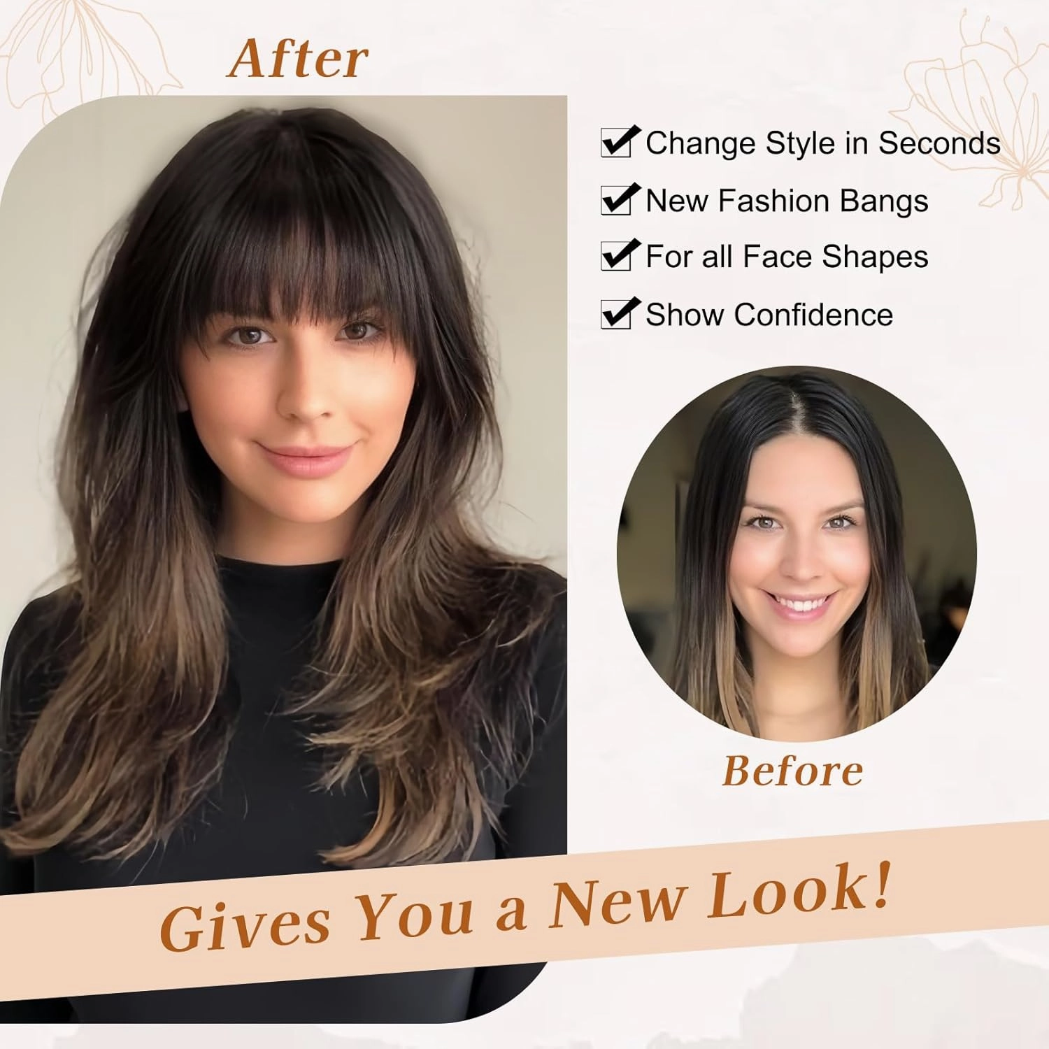 Lommel Clip-in Bangs 100% Real Human Hair Pieces - French Blonde Faux Bangs Clip for Daily Wear