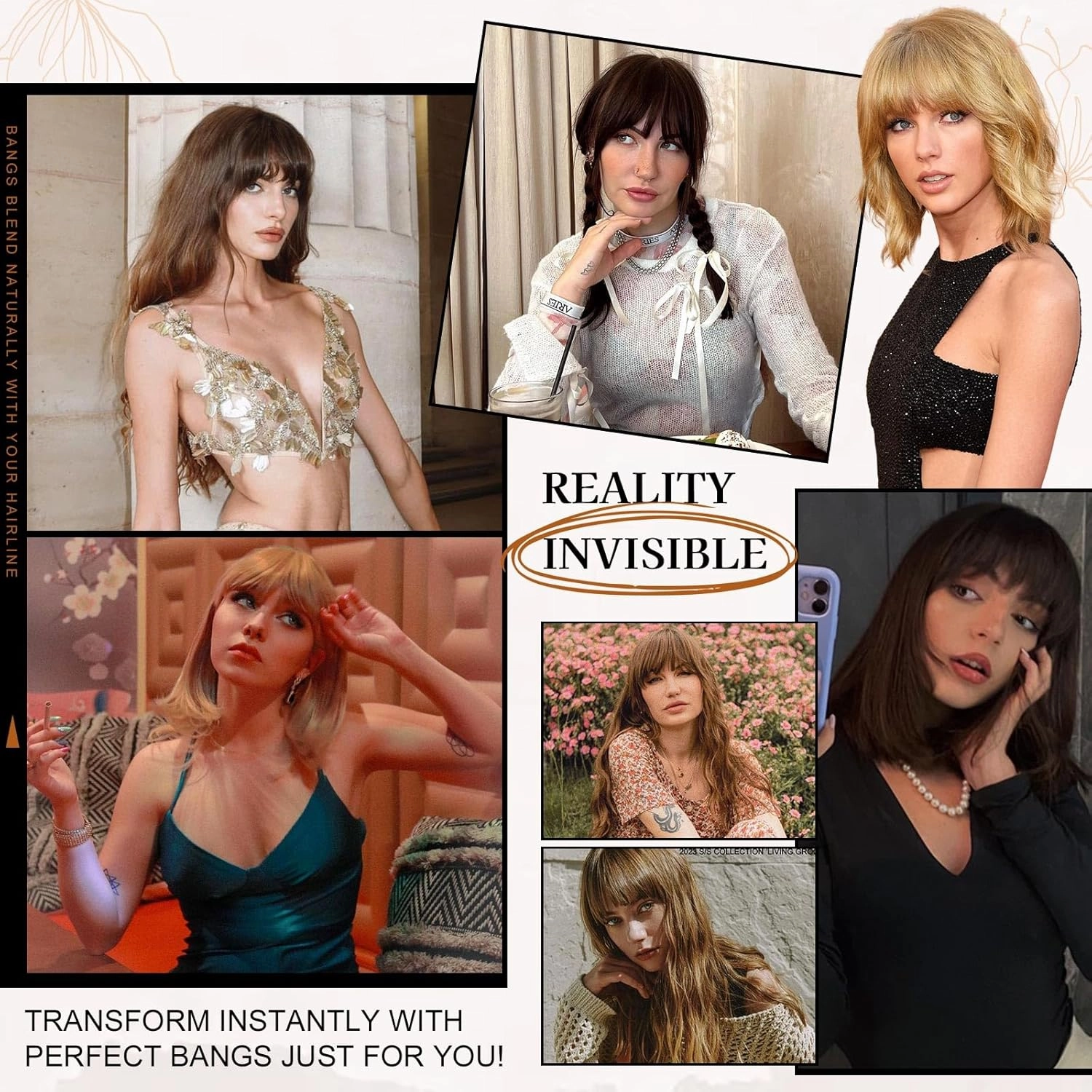 Lommel Clip-in Bangs 100% Real Human Hair Pieces - French Blonde Faux Bangs Clip for Daily Wear