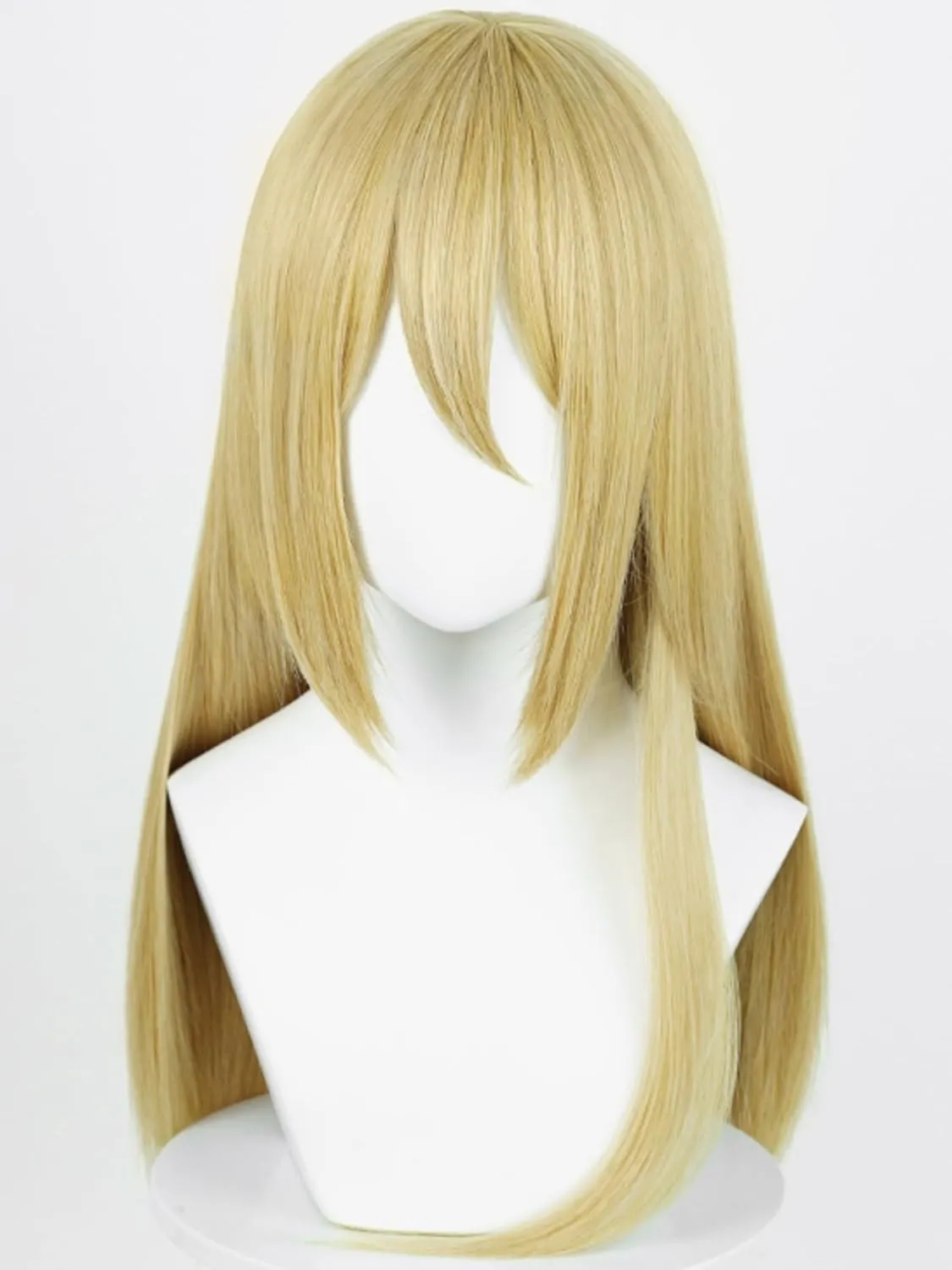 Long Blonde Anime Cosplay Wig with Bangs 19.7'' A-O-T Wigs Light Golden Queen Wig for Women Halloween Party Daily