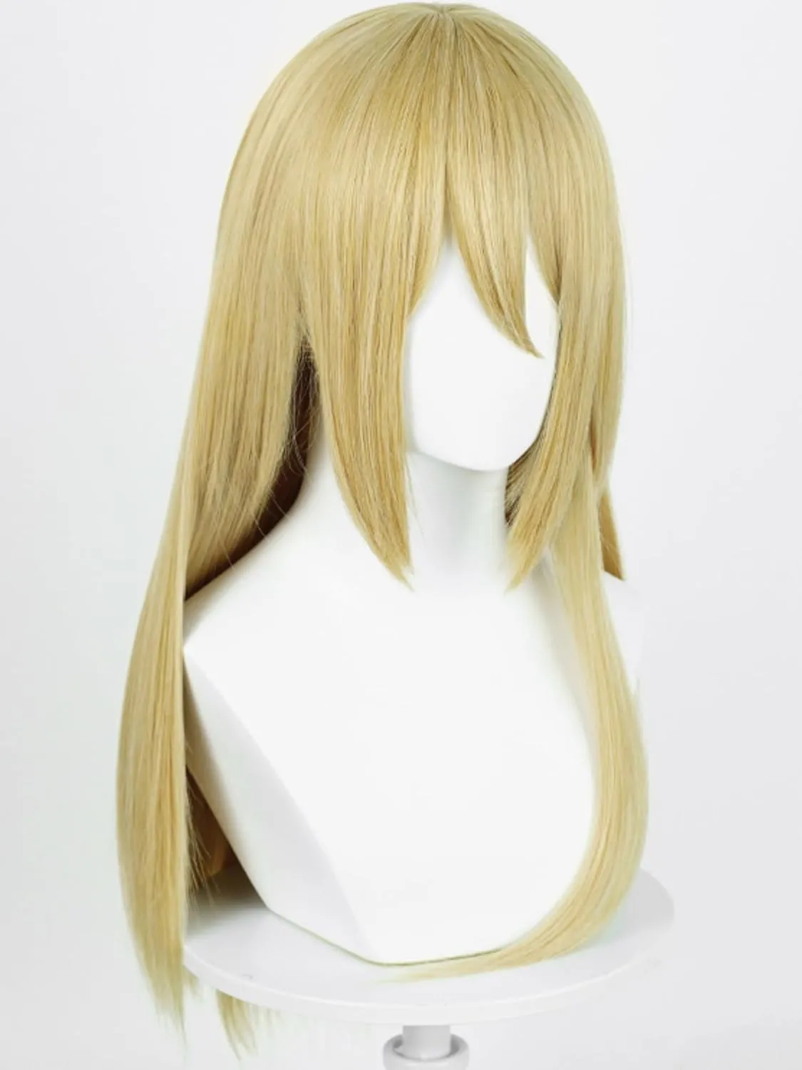 Long Blonde Anime Cosplay Wig with Bangs 19.7'' A-O-T Wigs Light Golden Queen Wig for Women Halloween Party Daily