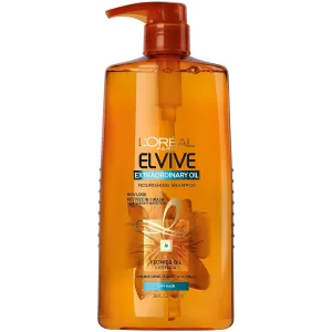 L’Oréal Paris Elvive Extraordinary Oil Nourishing Shampoo, for Dry or Dull Hair, Shampoo with Camellia Flower Oils, for Intense Hydration, Shine, and Silkiness, 28 Fl; Oz