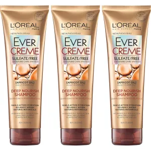 L’Oréal Paris Hair Care Evercreme Sulfate Free Deep Nourish Shampoo, 3 Count