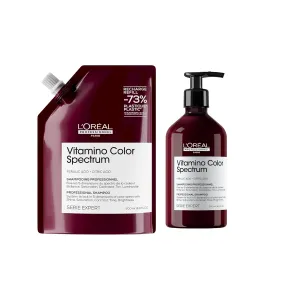 L'Oréal Professionnel Paris Vitamino Color Spectrum Shampoo & Shampoo Refill Set - Maintains Day 1 Color Vibrancy, Provides Ultra High Glass Shine For All Colored Hair, Gently Cleanses & Nourishes