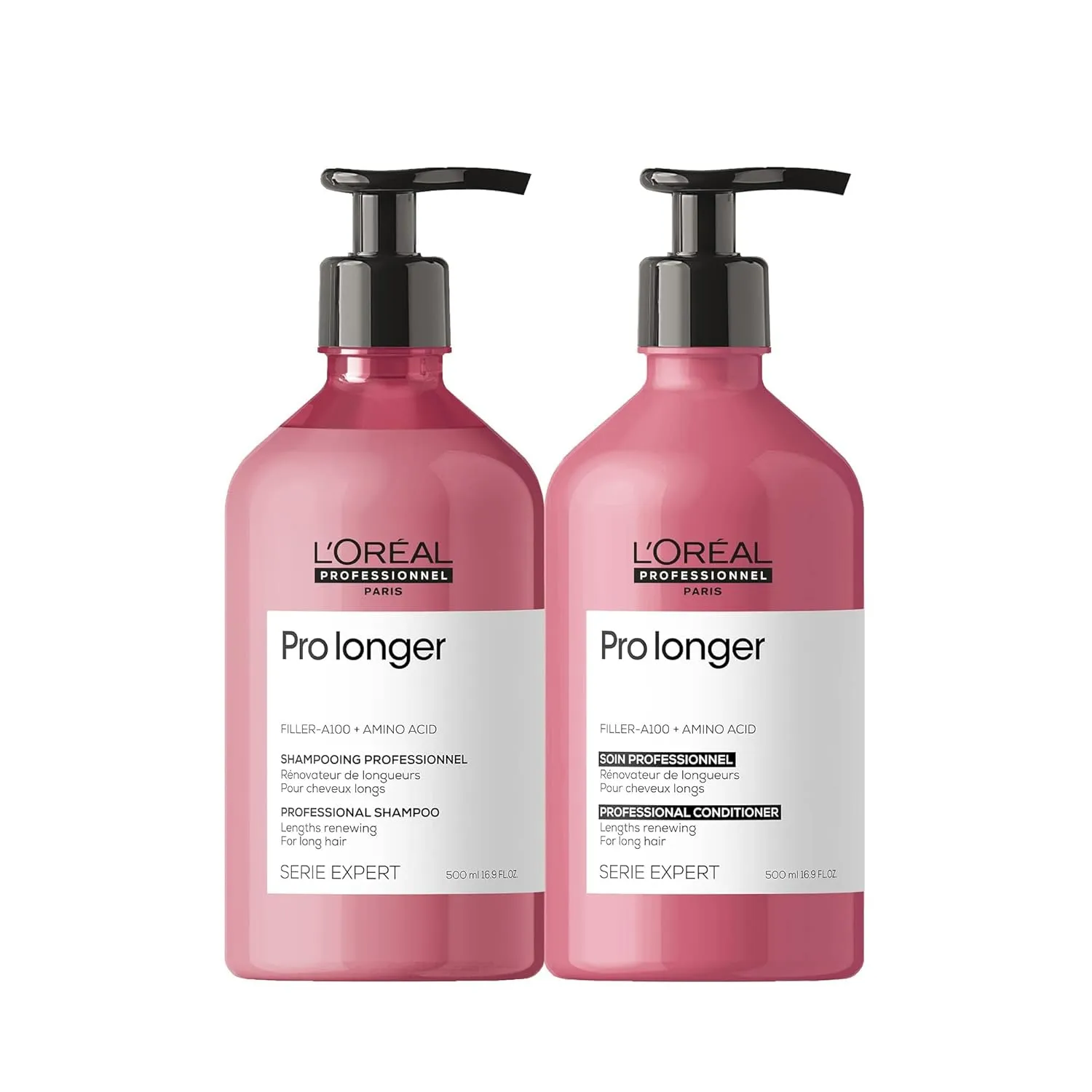 L'Oréal Professionnel Pro Longer Thickening Shampoo & Conditioner Set - Reduces Breakage & Appearance of Split Ends For Thin & Fine Hair Types, Adds Volume & Shine