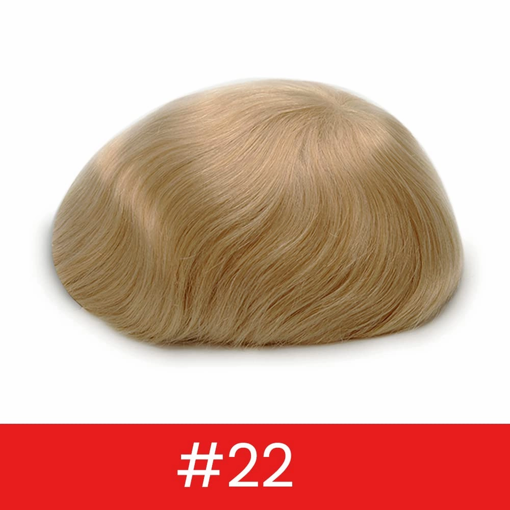 Lordhair French Lace Front Hair Toupee for Men 0.1mm Injected Thin PU Skin Base Attached with Diamond Lace Hair Pieces Systems 8x10 Inches, Light Blond Color 22