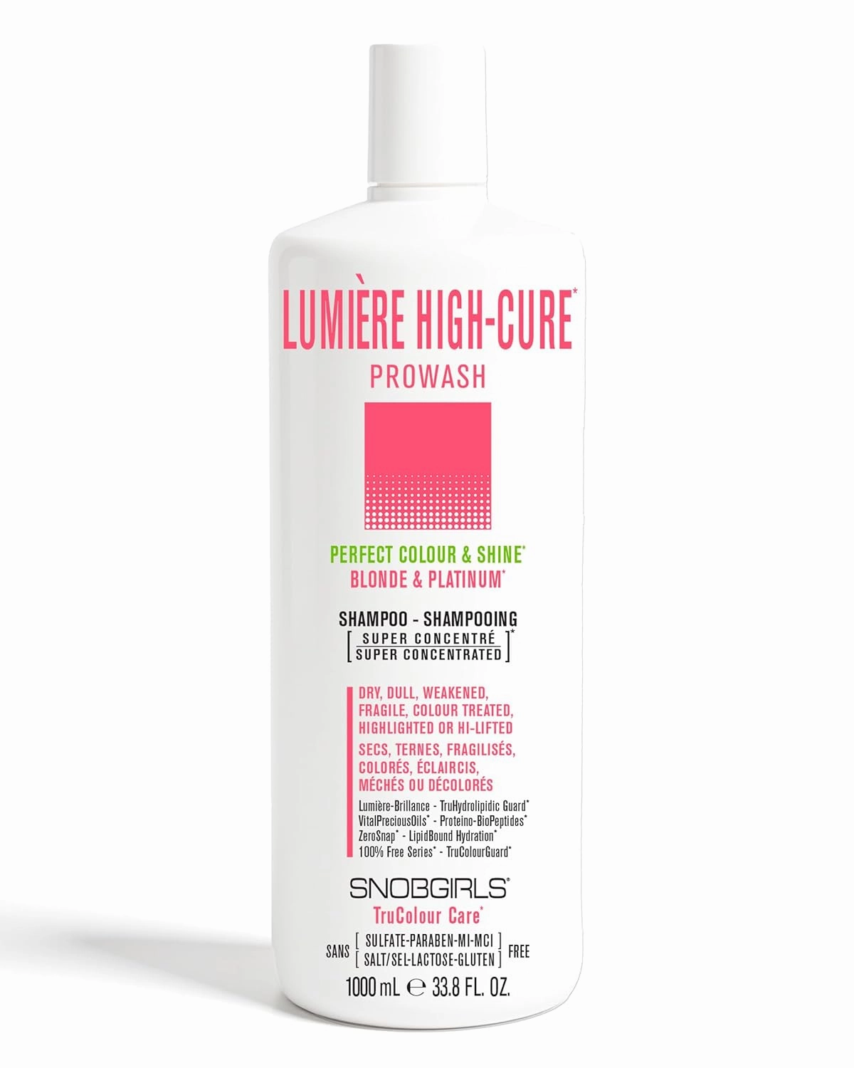 LUMIERE HIGH-CURE Shampoo for color treated hair Perfect Colour & Shine for Dry, Dull, Weakened, Fragile, Colour Treated Highlighted, Highly-Lifted Hair Argan Oil & Ceramides Salon Hair Care