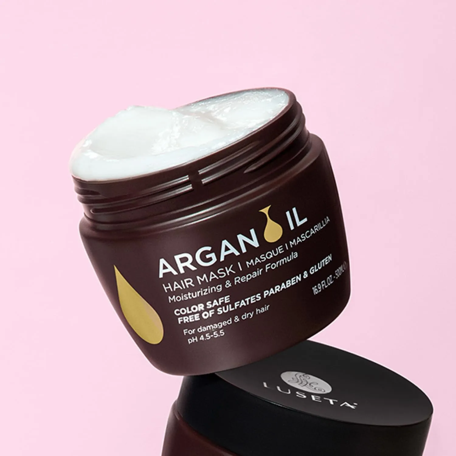 Luseta Argan Oil Hair Mask for Damaged Hair Deep Conditioning Thickening for Thin Hair Hydrate for Dry Hair 16.9 oz