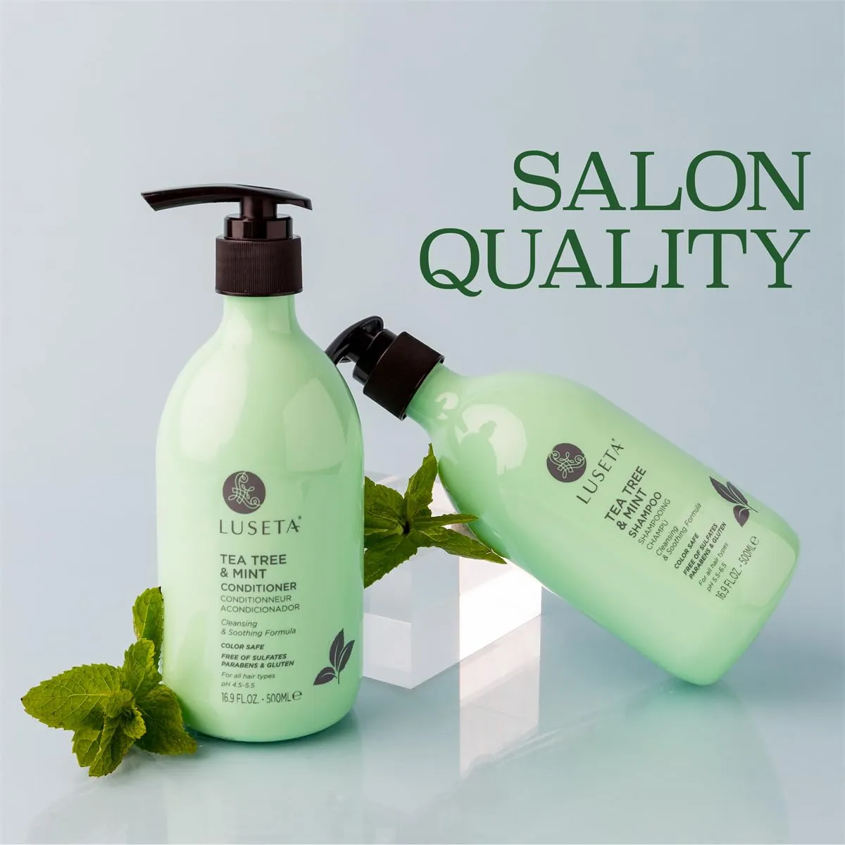 Luseta Tea Tree Mint Shampoo and Conditioner for Hair with Lavender, Tea Tree and Peppermint Oil Clarifying Shampoo and Conditioner, Sooth the scalp Fight Dandruff and Itchy for Women and Men