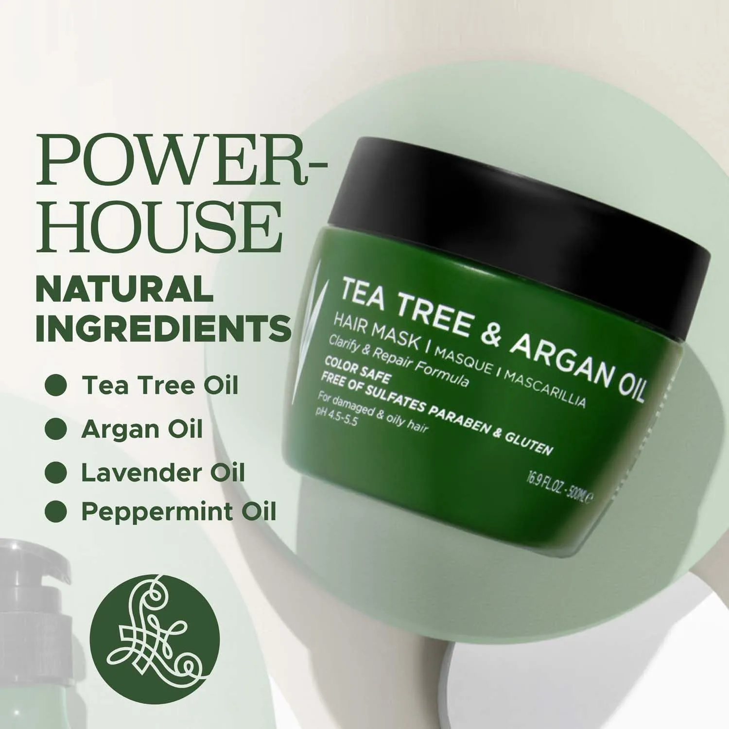 Luseta Tea Tree Oil Hair Mask 16.9 oz Hydrating & Moisturizing Treatment Soothing for Itchy Scalps and Dandruff