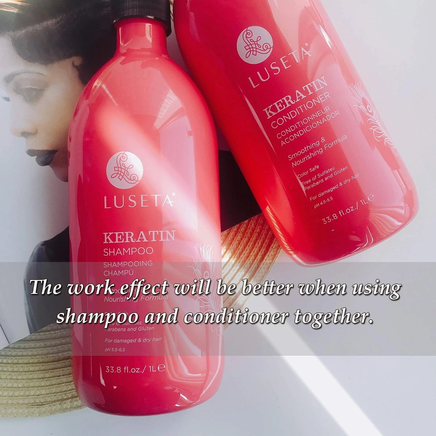 Luseta Keratin Shampoo for Dry and Damaged Hair 33.8 Oz
