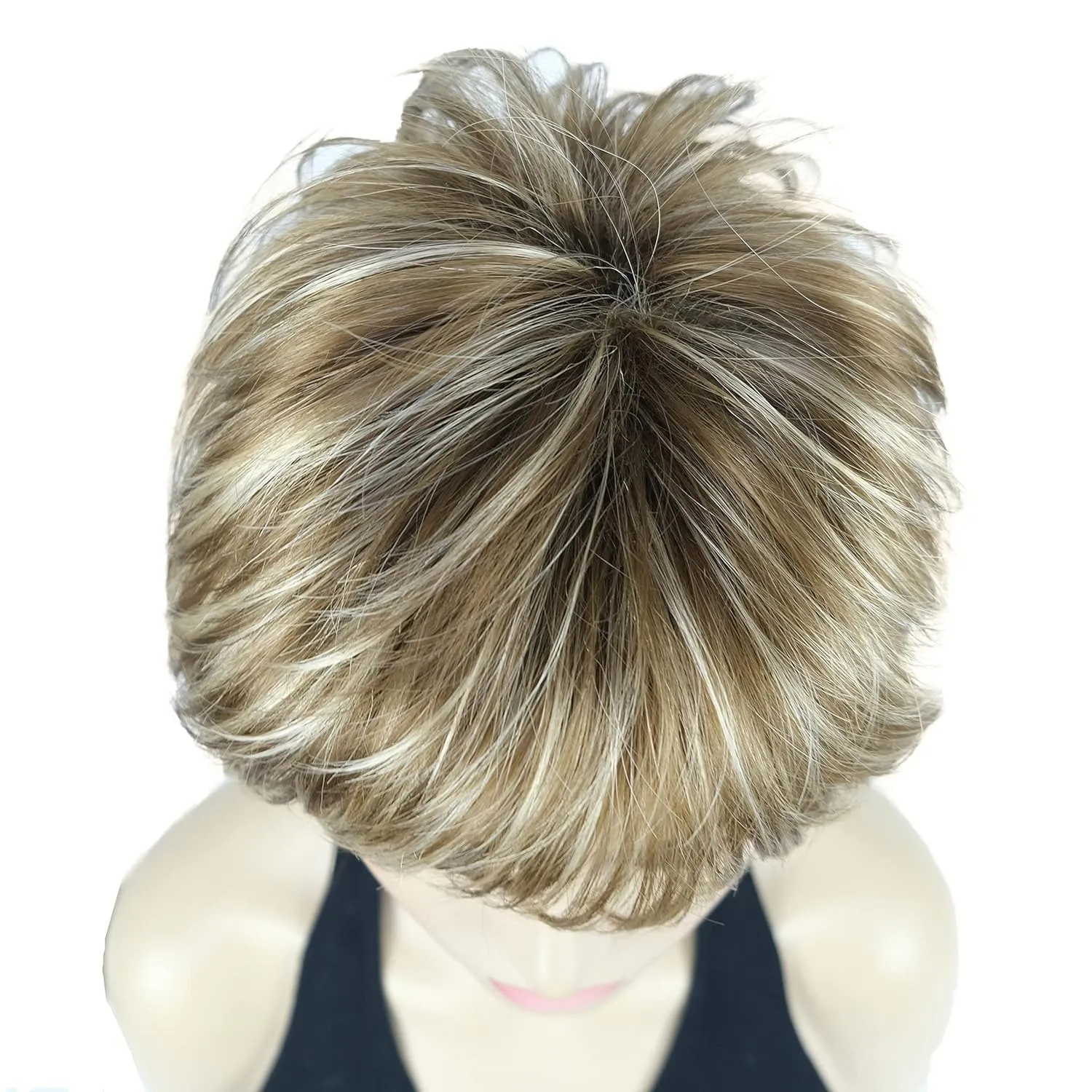 Lydell Short Layered Shaggy Full Synthetic Wig Wigs 12TT26 Brown Highlights