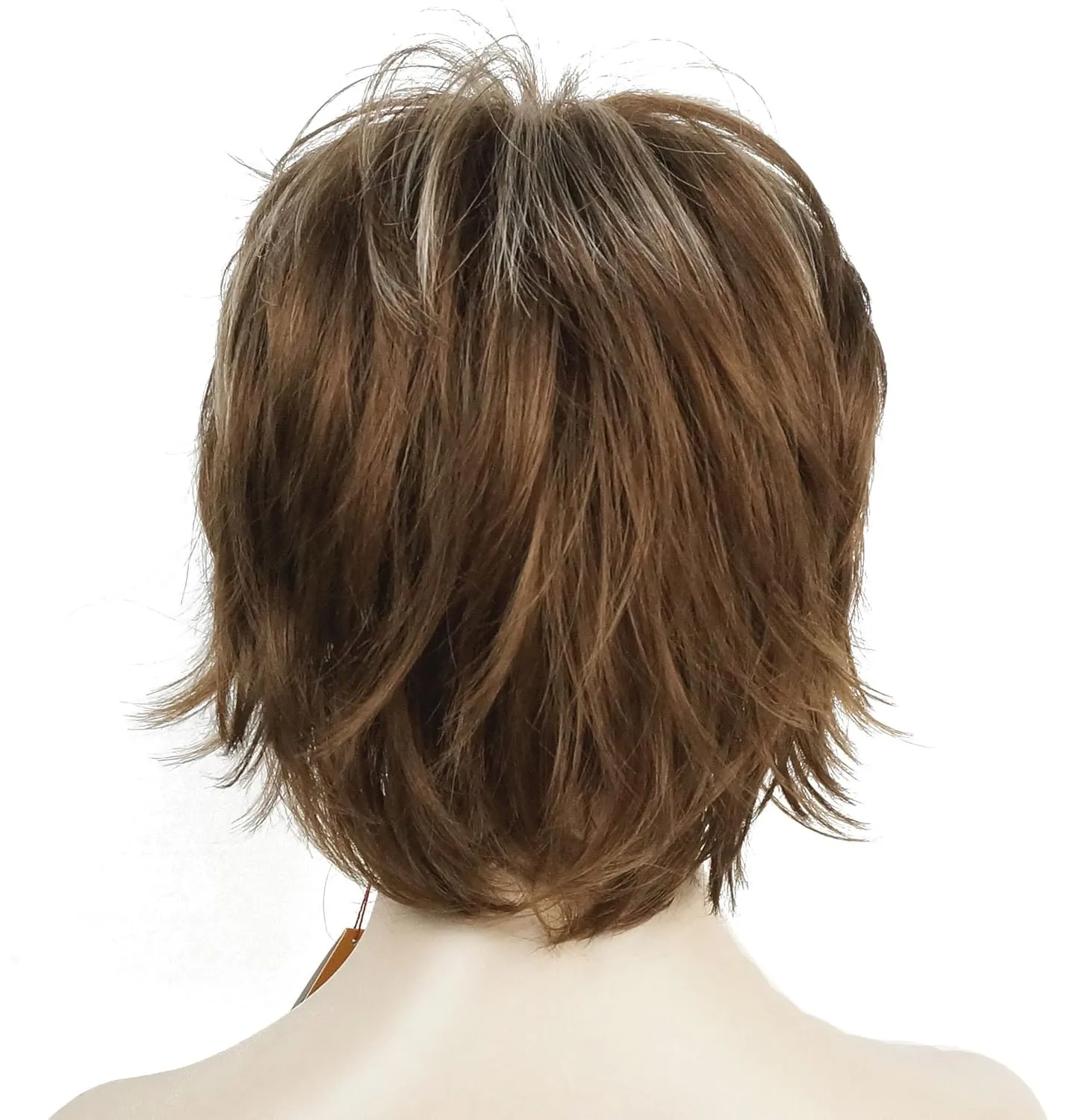 Lydell Short Layered Shaggy Full Synthetic Wig Wigs 12TT26 Brown Highlights