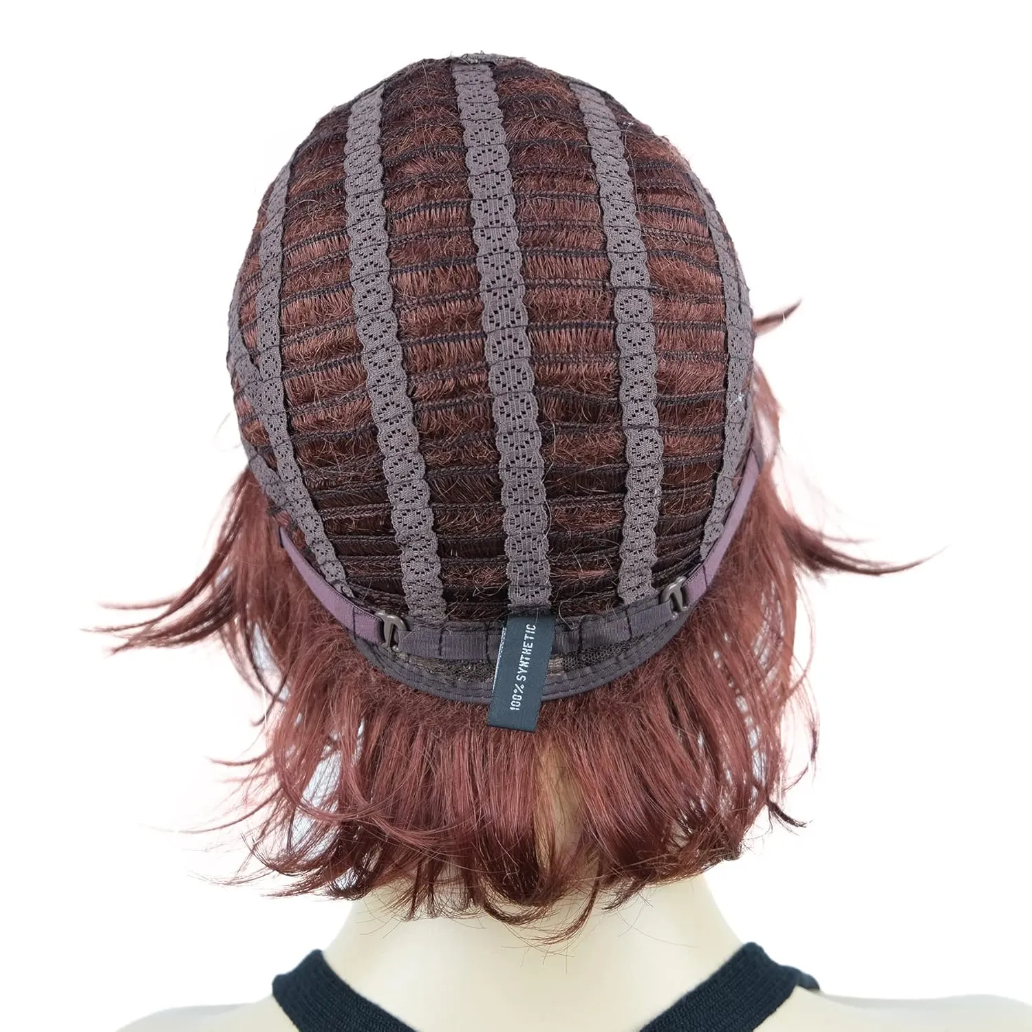 Lydell Short Layered Shaggy Wavy Full Synthetic Wigs (131 Burgundy Red)