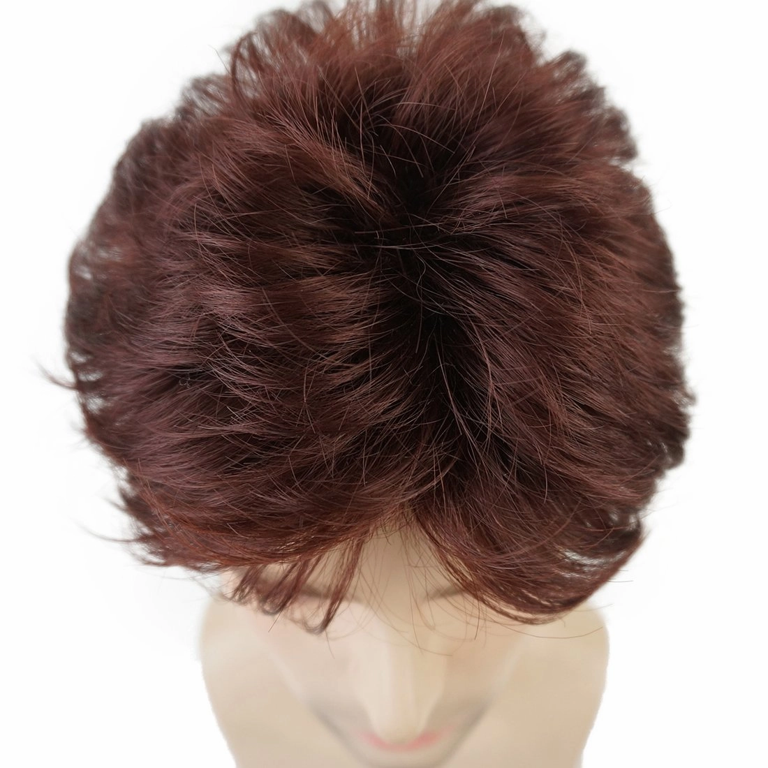 Lydell Men Wig Natural Short Straight Hair Synthetic Full Wigs (33 Dark Auburn)