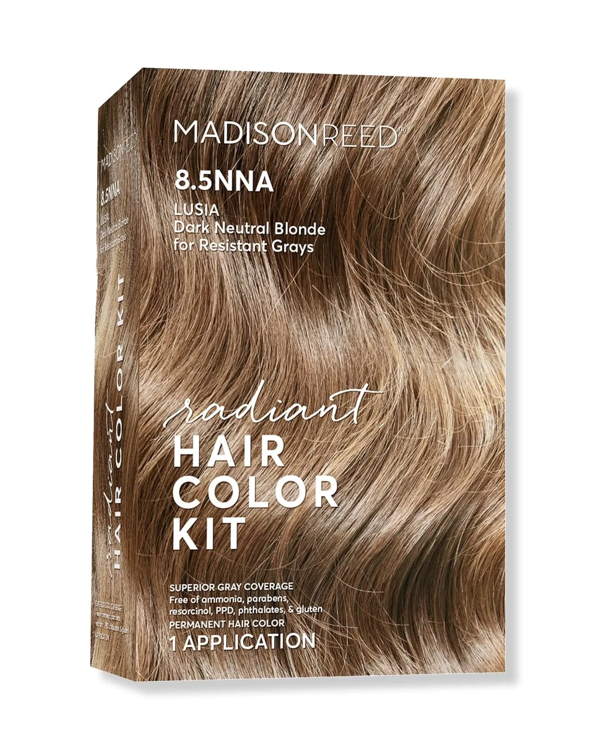 Madison Reed Radiant Hair Color Kit, Dark Neutral Blonde for 100% Gray Coverage of Resistant Gray Hair, Ammonia-Free, 8.5NNA Lusia Dark Blonde, Permanent Hair Dye, Pack of 1