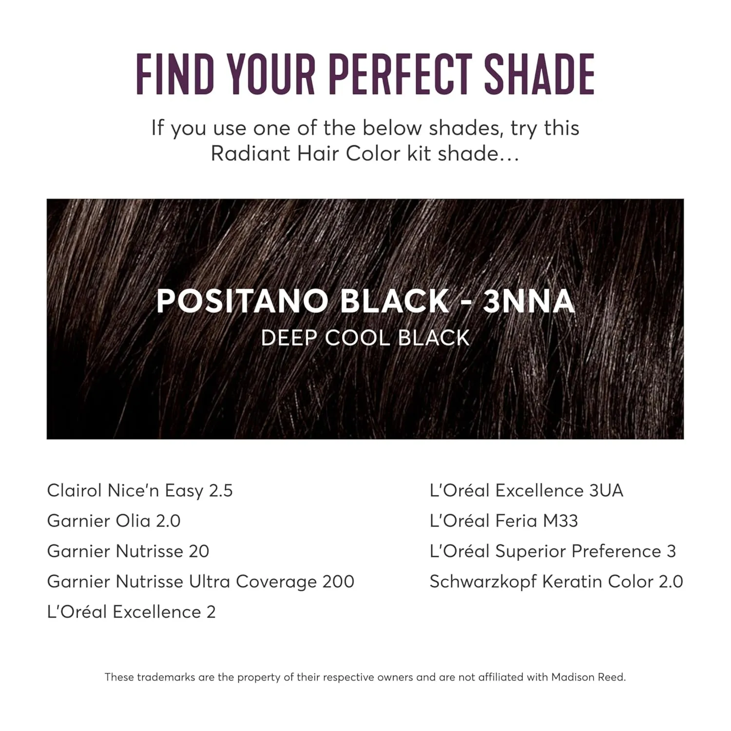 Madison Reed Radiant Hair Color Kit, Darkest Brown Black for 100% Gray Coverage, Ammonia-Free, 3NNA Positano Black, Permanent Hair Dye, Pack of 2