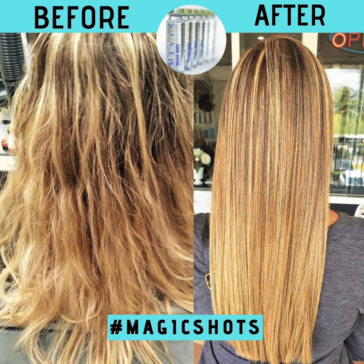 Magic Shot Apple Stem Cell Serum For Hair 0.66 oz / 20 ml - Box of 6 Vials, Repair Damaged Hair Without Harmful Chemicals, Hair Treatment for Dry and Frizzy Hair, Hair Care for Keratin Lover