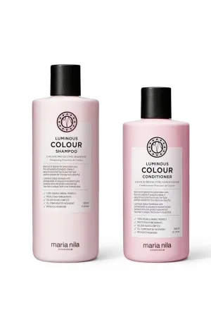Maria Nila Luminous Colour, Shampoo & Conditioner, Reduces Colour Loss from Washing, Pomegranate Counteracts Dehydration, 100% Vegan & Sulfate/Paraben free