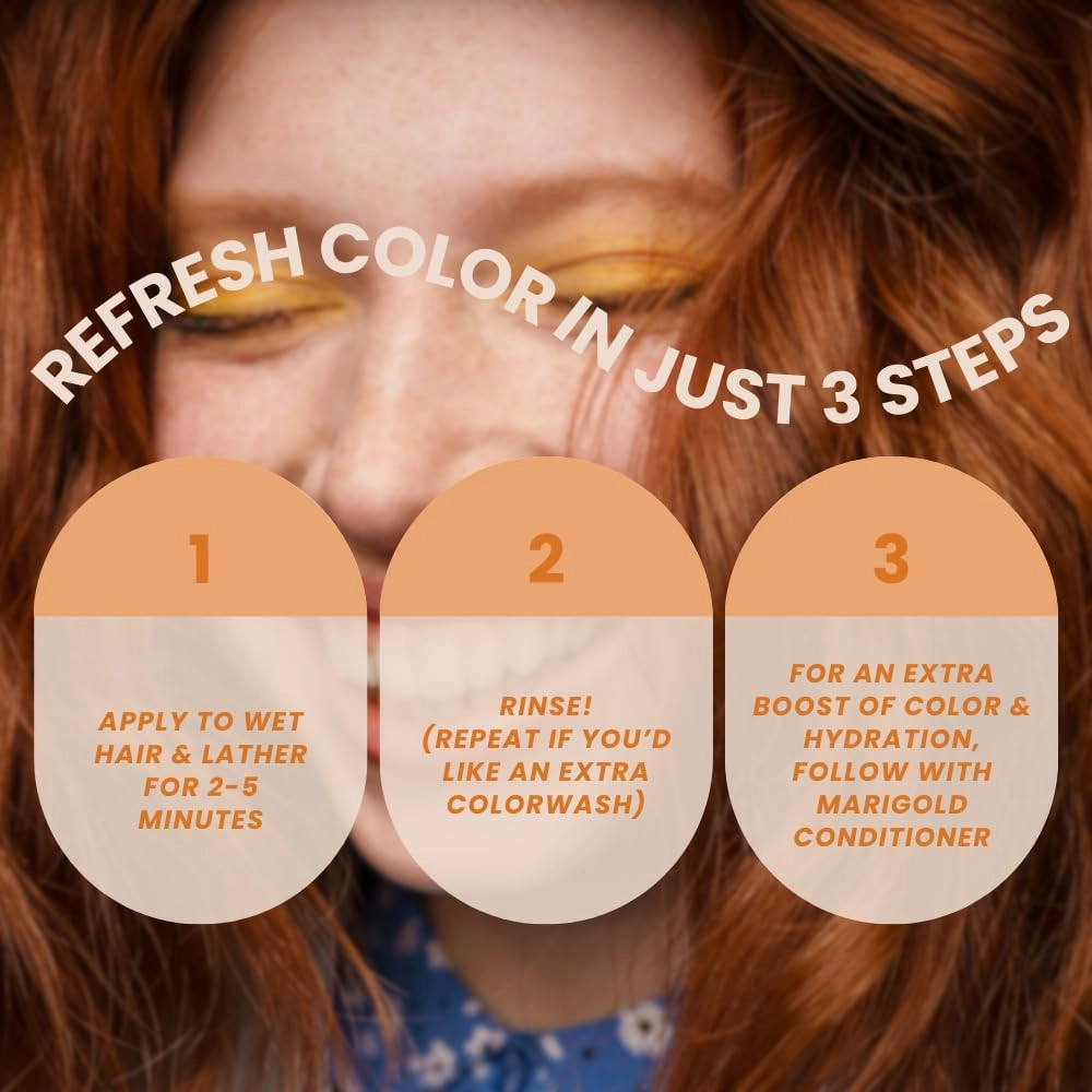 Marigold Hydrating Semi-Permanent Color Depositing Shampoo for Toning and Brightening Faded Color-Treated Hair - Prevents Fade, Extends Color Service (8.5 Oz.)