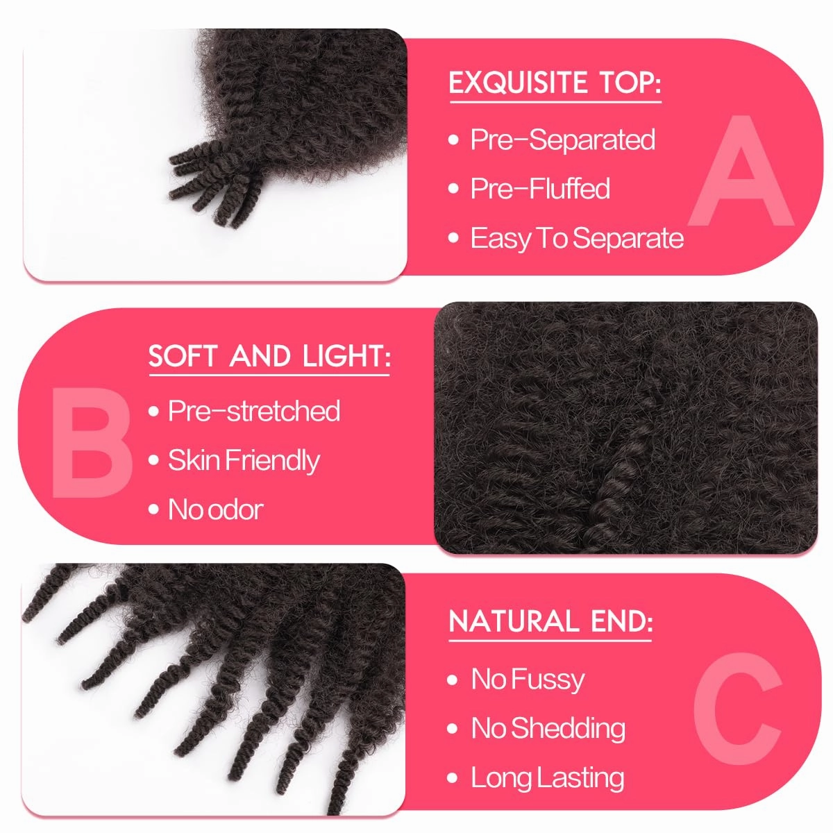 Marley Twist Braiding Hair 12 Inch Pre-separated Springy Afro Twist Hair 8 Packs Marley Hair for Butterfly Soft Locs Afro Spring Twist Hair Extensions (12 Inch,8Pack,#4)