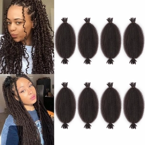 Marley Twist Braiding Hair 12 Inch Pre-separated Springy Afro Twist Hair 8 Packs Marley Hair for Butterfly Soft Locs Afro Spring Twist Hair Extensions (12 Inch,8Pack,#4)