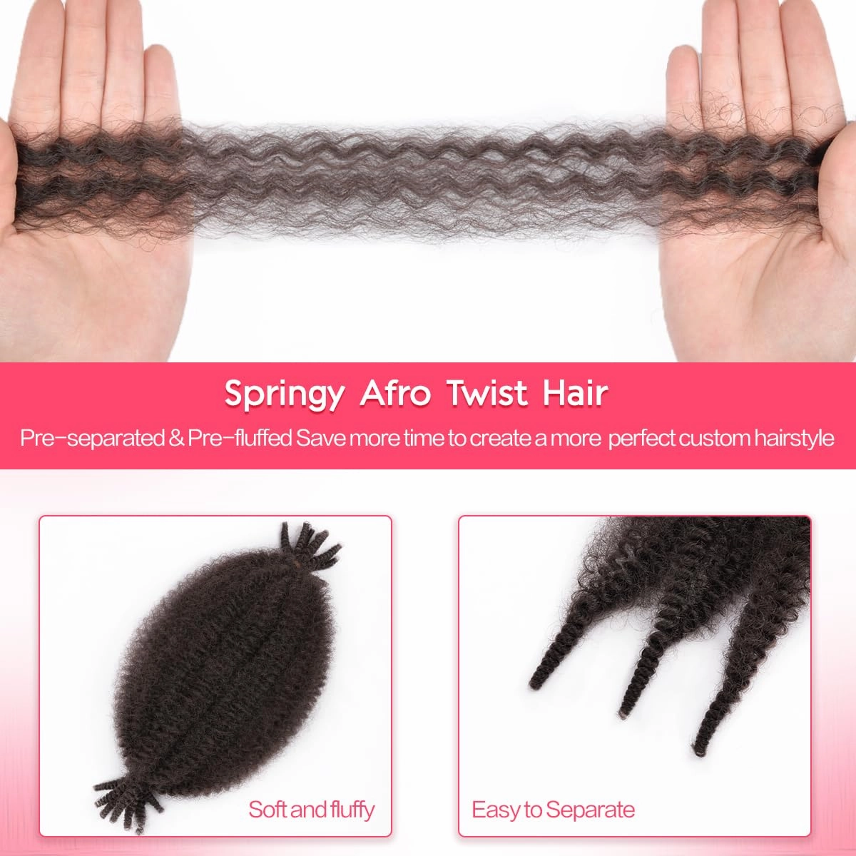 Marley Twist Braiding Hair 12 Inch Pre-separated Springy Afro Twist Hair 8 Packs Marley Hair for Butterfly Soft Locs Afro Spring Twist Hair Extensions (12 Inch,8Pack,#4)
