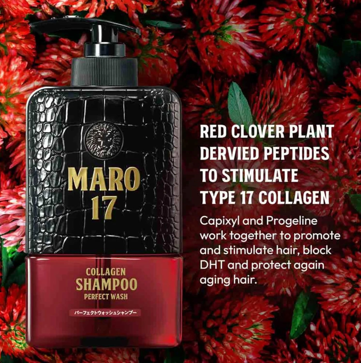 MARO17 Japan's #1 Collagen Shampoo Perfect Wash & Collagen Essence - Deep Cleansing, Declogs Scalp Pores, Eliminates Scalp Irritation & Promotes Thick, Full Hair - Mens Shampoo & Hair Growth Serum Duo