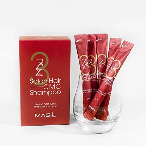 MASIL 3 Power Salon Hair CMC Shampoo Travel Set, Amino Acid Care Premium Treatment, Deep Cleansing Moisturizing Soothing Nourishing Hair, 1Pack Of 20 PCS (shampoo)