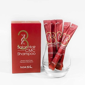 MASIL 3 Power Salon Hair CMC Shampoo Travel Set, Amino Acid Care Premium Treatment, Deep Cleansing Moisturizing Soothing Nourishing Hair, 1Pack Of 20 PCS (shampoo)