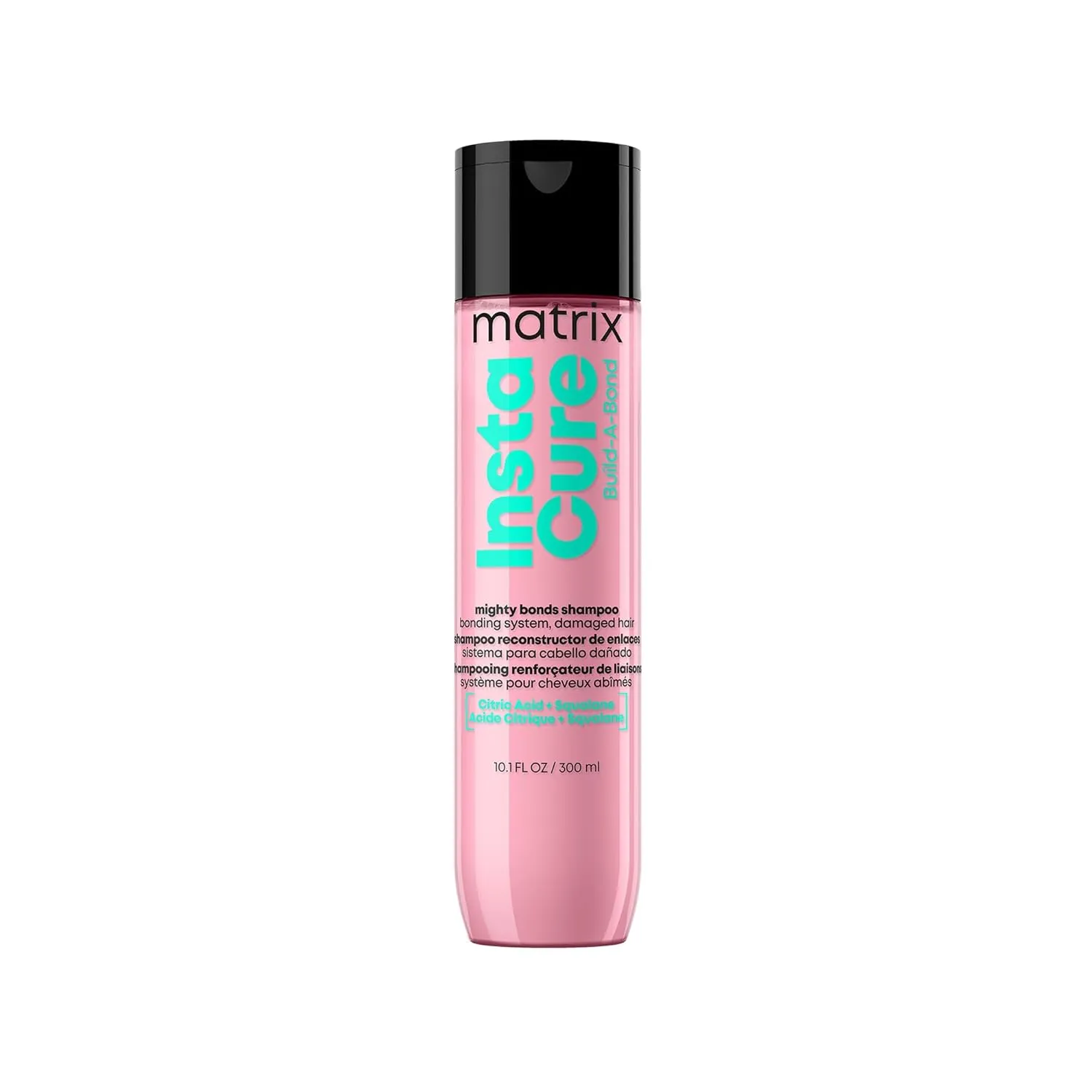 MATRIX Instacure Build-A-Bond Mighty Bonds Shampoo - Repairs Very Damaged Hair, Strengthens & Softens With Citric Acid & Squalane, Vegan, Sulfate-Free, Paraben-Free