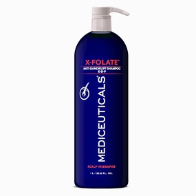 Mediceuticals X-Folate Shampoo Anti Dandruff Shampoo for Women and Men – Persistent Dandruff Control – For Scaly, Flaky Scalp and Scalp Buildup - Reduces Itching - Large 33.8 oz (1 Liter)