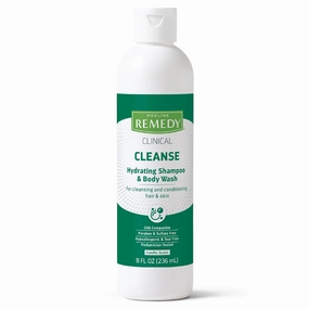 Medline Remedy Clinical Hydrating Shampoo & Body Wash (8 fl oz), 12 Count, Vanilla Scent, Cleanser, No-Rinse, Adults, Kids, Shower Or Bedside, Dimethicone, Sulfate Free