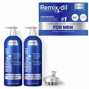 Men's Hair Growth Vitamins   Shampoo Set – Combat Thinning, Boost Volume – Hair Supplement for Fast, Strong, Visible Results