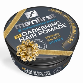 MENFIRST - Hair and Beard Pomade for Men - Instant Gray Coverage for Medium Brown to Black Styling Paste - Darkens White Hair Like a Wax - 1 Pack