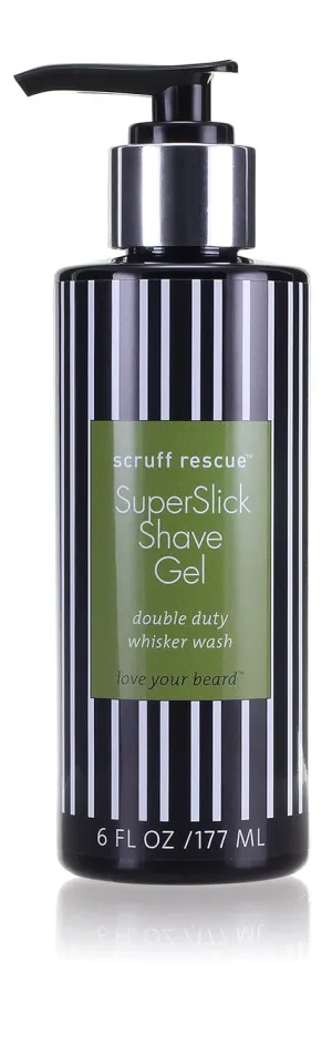 MGA Vegan Shave Gel for Men - Scruff Rescue Super Slick Shaving Gel for Men Sensitive Skin | Face Friendly pH Prevent Razor Bumps & Provides a Close, Smooth Shave with Less Skin Irritation - 6 fL OZ
