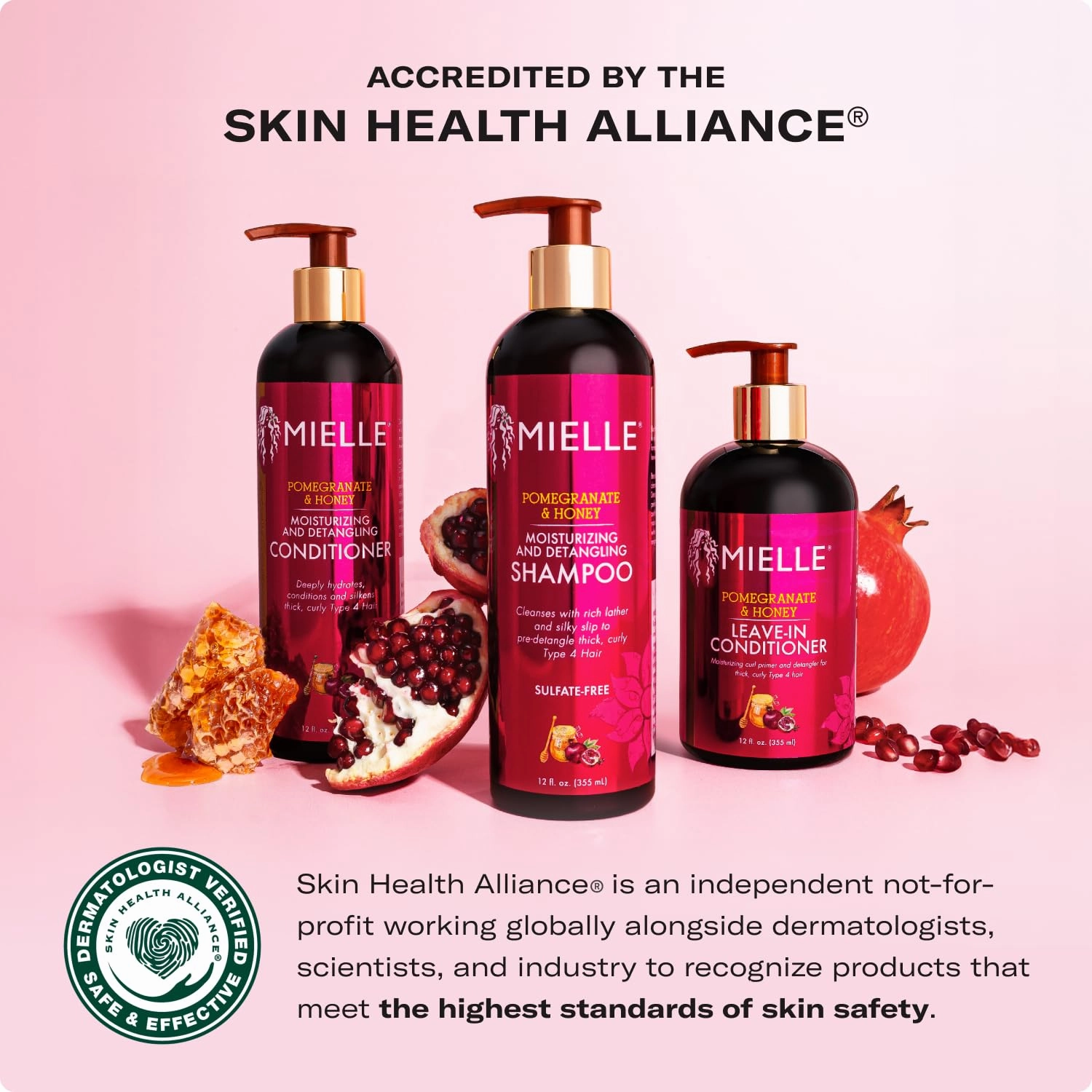 Mielle Organics Pomegranate & Honey Moisturizing and Detangling Shampoo for Type 4 Hair, 32 Ounces