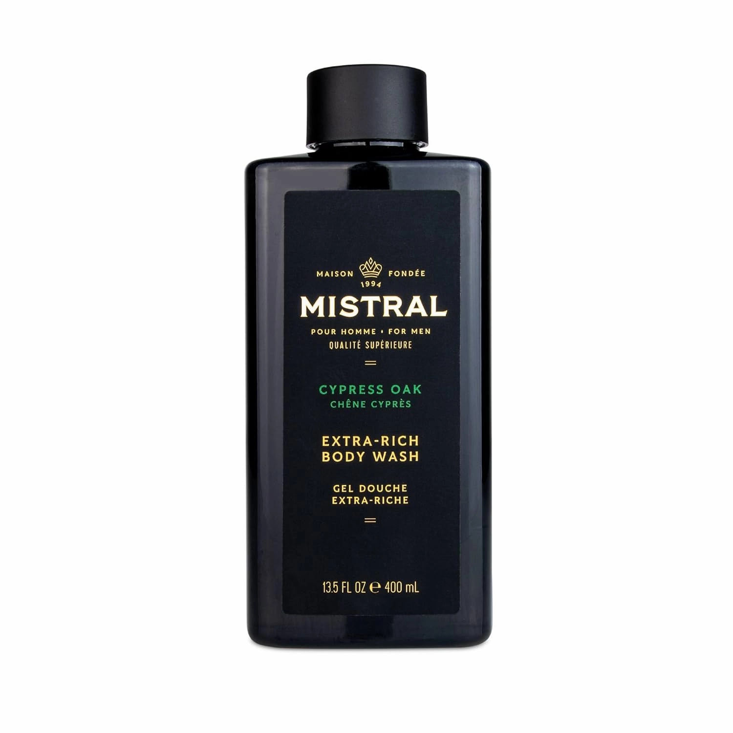 Mistral Cypress Oak Extra-Rich Body Wash for Men, pH Balanced, 13.5 fl oz