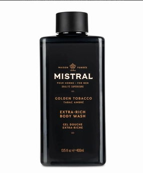 Mistral Golden Tobacco Extra-Rich Body Wash, pH Balanced, 13.5 fl oz, For Men